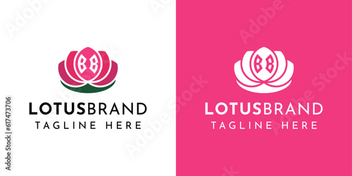 Letter BB Lotus Logo Set, suitable for any business related to lotus flowers with BB initials.