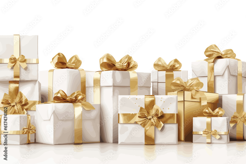 Luxury Gift Boxes package,christmas gift boxes background banner vector art illustration.
