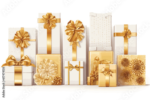 Luxury Gift Boxes package,christmas gift boxes background banner vector art illustration.