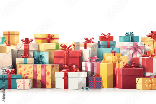 Material Gift Boxes package and christmas gift boxes background banner vector art illustration.