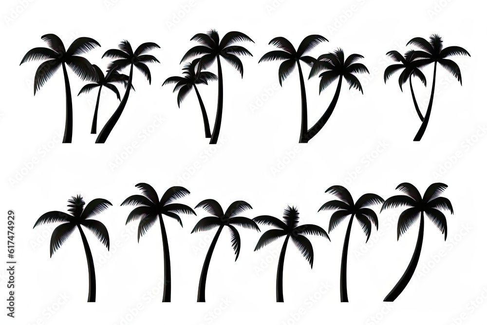 Palm Tree Silhouette Vector Art Icons and Graphics white backgroud Palm Tree Silhouette Vector Art Icons and Graphics white backgroud