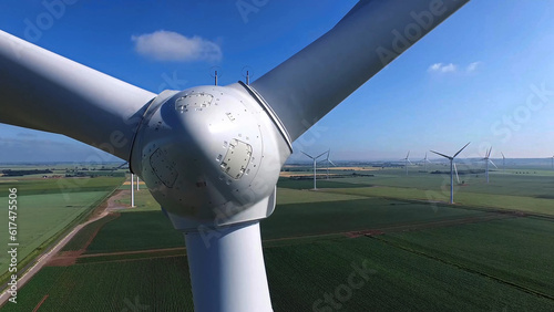 wiatrak energia śmigła urządzenie energetyka farma wiatrowa photo