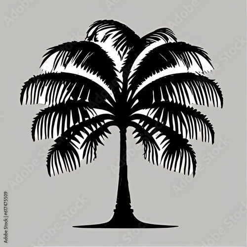 Palm Tree Silhouette Vector Art Icons and Graphics white backgroud