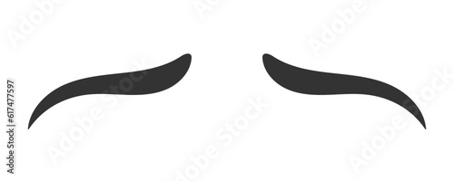 Various shapes, angles and thin eyebrows hand drawn. Makeup Tips. Eyebrow shaping for women. The classic type and different thickness of the pruning. Vector illustration photo