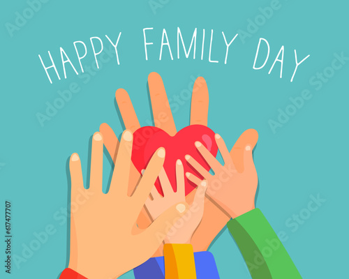 Charity and donation concept. Give and share your love for people. Hands holding a heart symbol. Flat design, vector illustration. Charity and donation concept. Give and share your love for people. 