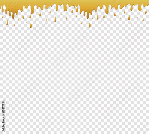 Dripping honey Golden yellow realistic syrup or juice dripping liquid oil splash vector template
