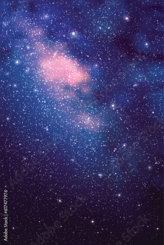 Milky Way, stars and nebula. Night starry sky. Space vector background