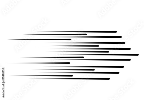 Black lines on a white background. Black speed lines for Comic elements on a white background. Motion effect for your design. Vector illustration, EPS 10.