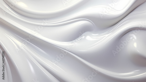 Artful representation of milk splash transforming into a wave of yogurt and cream, generative by AI.