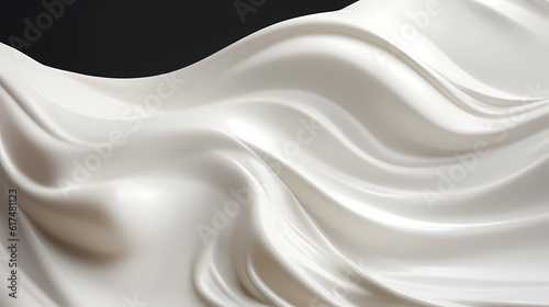 Artful representation of milk splash transforming into a wave of yogurt and cream, generative by AI.
