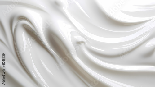 Artful representation of milk splash transforming into a wave of yogurt and cream, generative by AI.