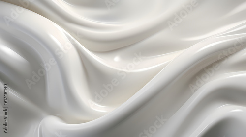 Artful representation of milk splash transforming into a wave of yogurt and cream, generative by AI.