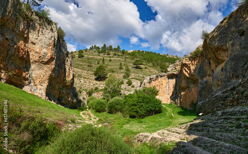 Landscape of the Canyon created by the White River during millions of years in Calomarde, Teruel, Spain