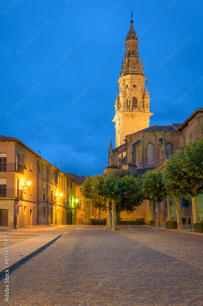 Views of the Cathedral of Santo Domingo de La Calzada in La Rioja, Spain