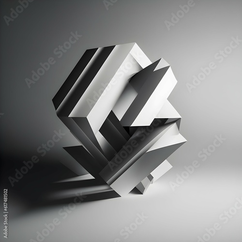 minimalism abstract monochrome geometric sculpture graphic design print 3d occlusion concept art 8k highly detailed beautiful light hyperreal hdr long exposure realistic 