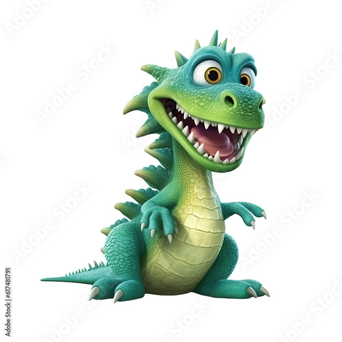 Laughing green dragon  isolated