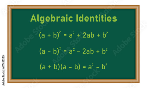 List of standard identities in mathematics. Algebraic identities. Important identities. Algebra basic formula. Mathematics resources for teachers and students.