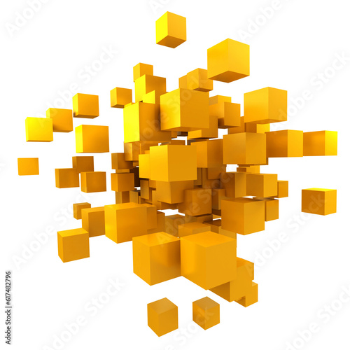 Orange-yellow cubic background