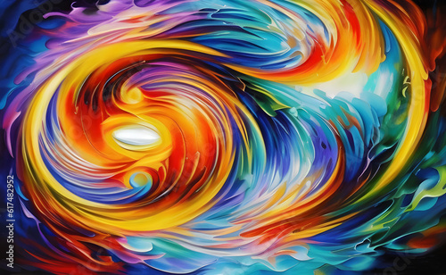 Colorful swirly curly background. Generative AI.