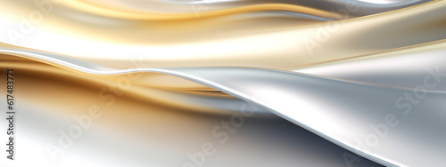 Abstract platinum background of golden shades with soft wavy folds. Creative Design for your business presentations, flyers, posters. Banner. Generative Ai content.