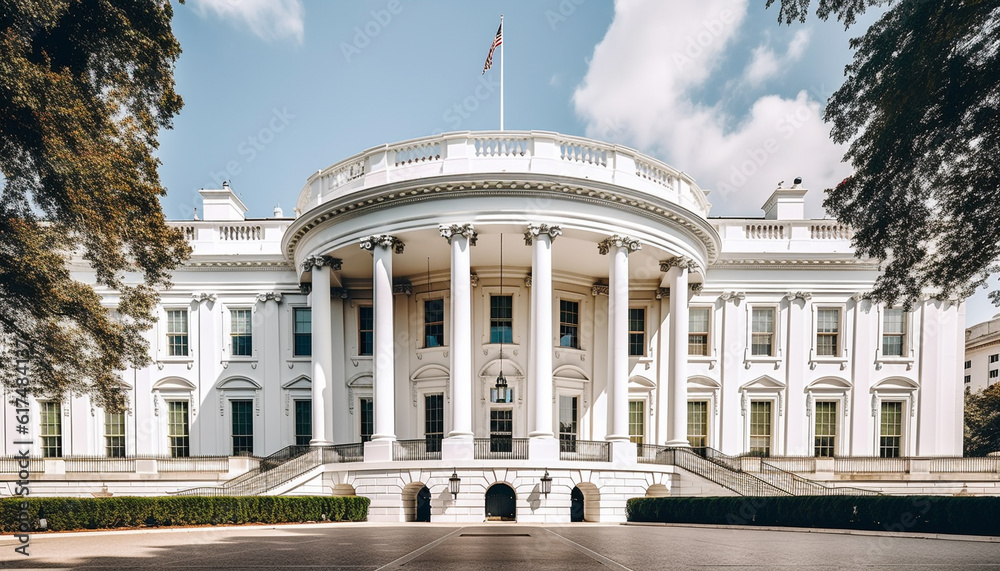 Obraz premium American authority symbolized in majestic neo classical architecture generated by AI