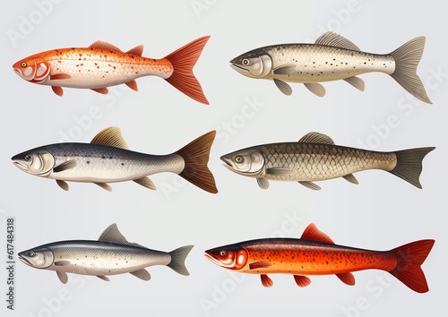 collection of fish, AI generative