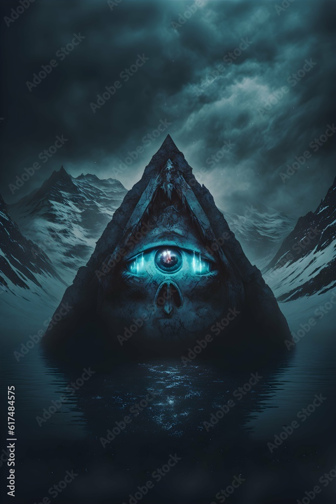 dark gloomy album cover glacier masterpiece gloomy sinister eerie and