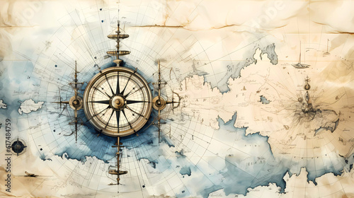 vintage-nautical-exploration-voyage-grunge-wallpaper-mural-background-pirate-and-nautical-explorer-theme