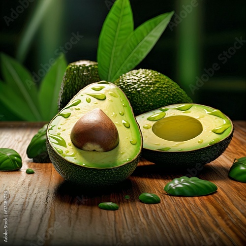 avocado on a table  photo