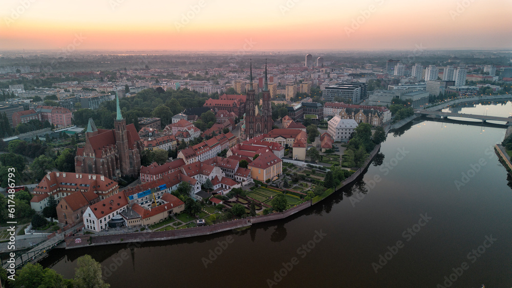Cathedral Island at sunrise, Wroclaw.