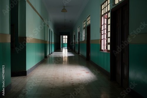 Empty school hallway © Thomas Parker