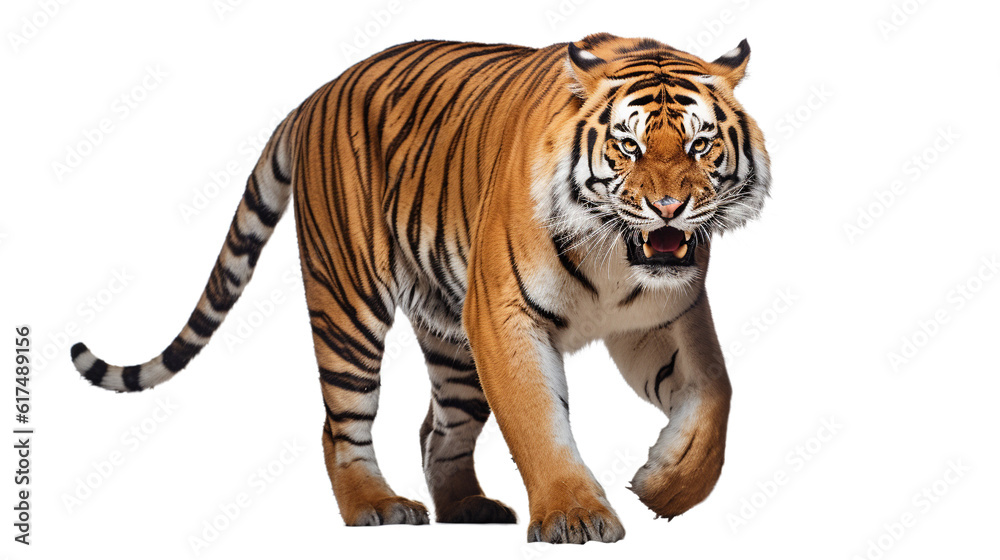 Obraz premium Tiger on transparent background. AI generative
