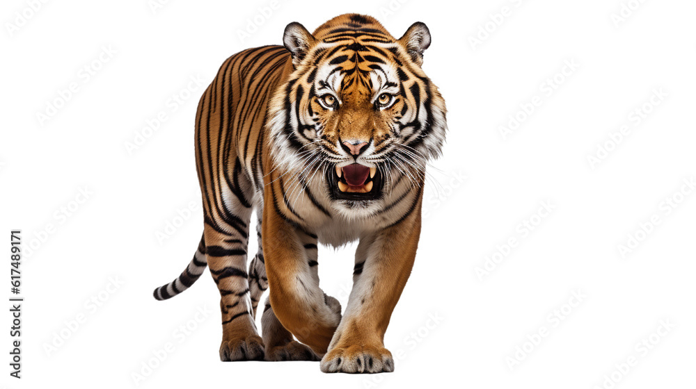 Tiger on transparent background. AI generative