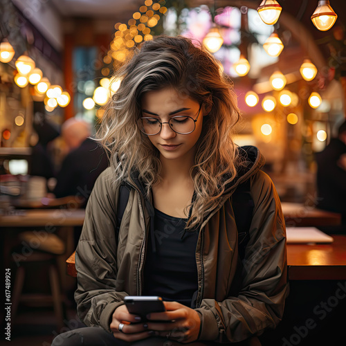 Social Media, Person on Social Media, City Living, Tablet, iphone, AI Generated