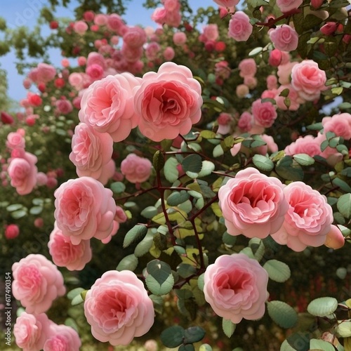 pink roses in a garden