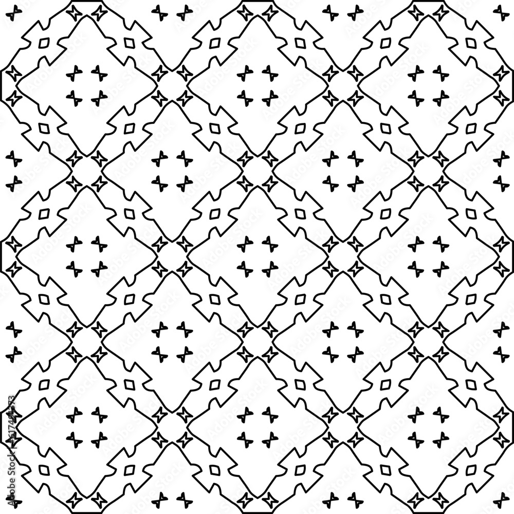 Fototapeta premium Black and white pattern with abstract shapes. Abstract background. Patterns of the lines.