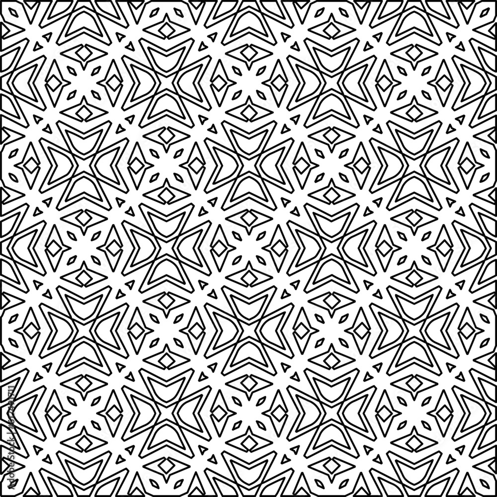 Black and white pattern with abstract shapes. Abstract background. Patterns of the lines.