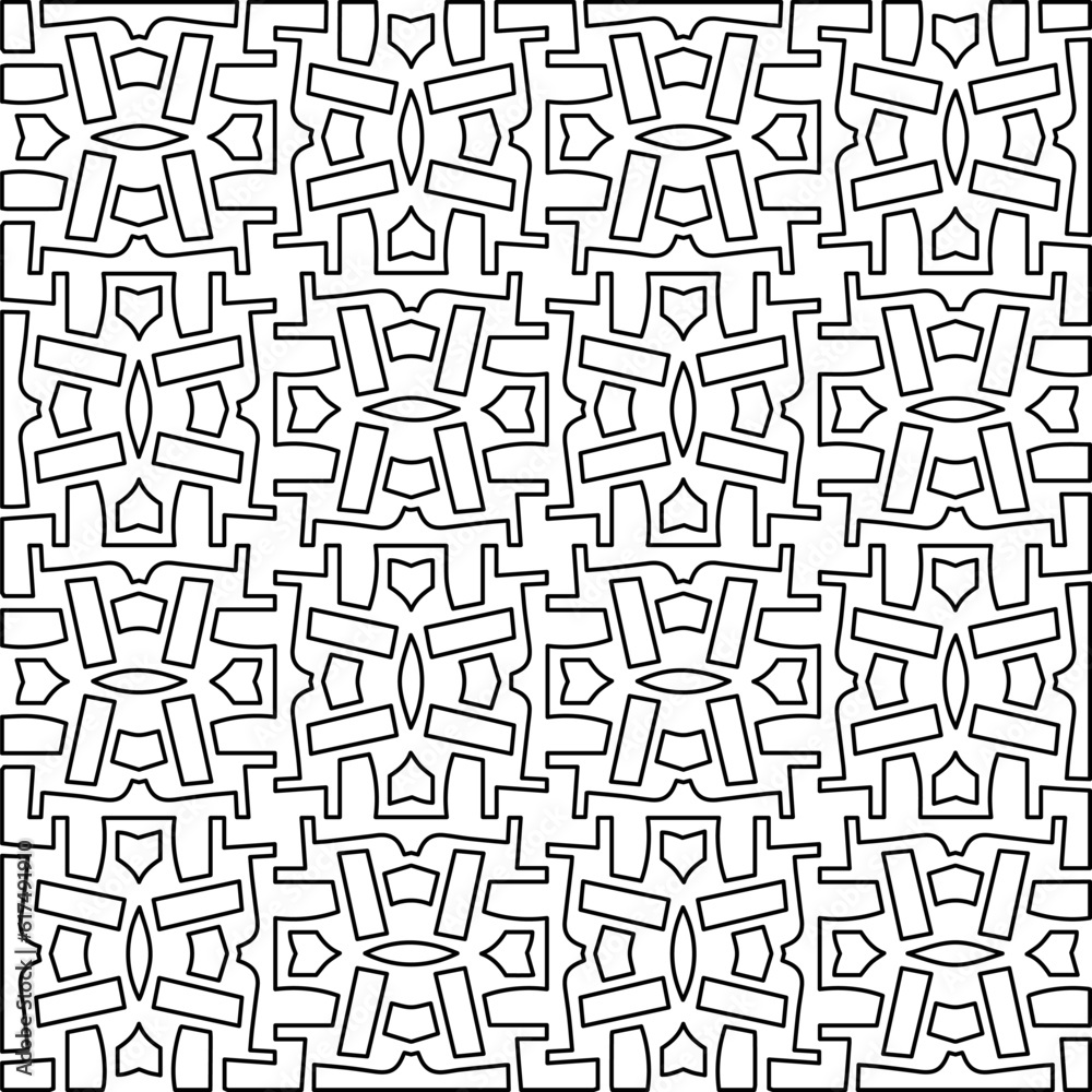 Black and white pattern with abstract shapes. Abstract background. Patterns of the lines.