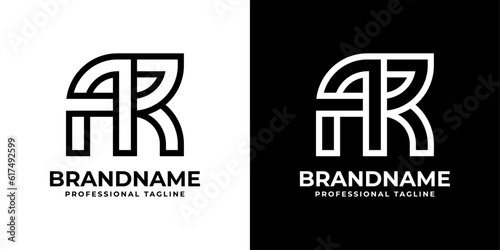 Letter AR or RA Monogram Logo, suitable for any business with AR or RA initials.