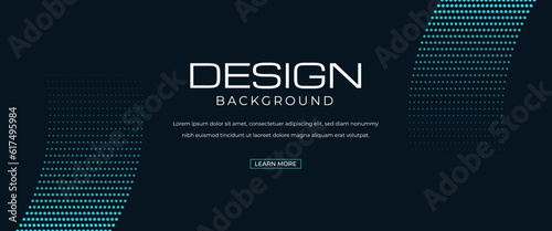 Dotted pattern gradient color with dark blue background color horizontal banner vector design