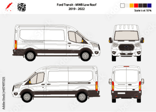 03 Ford Transit MWB Low Roof 19-22  Scale - 10% photo