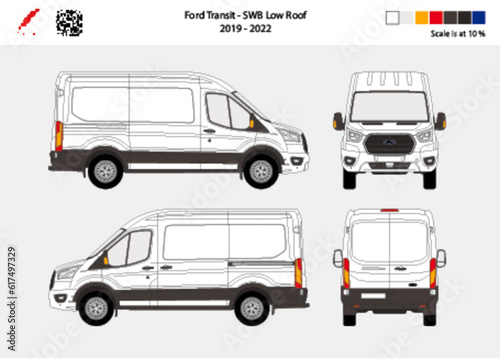 01 Ford Transit SWB Low Roof 19-22  Scale - 10% photo
