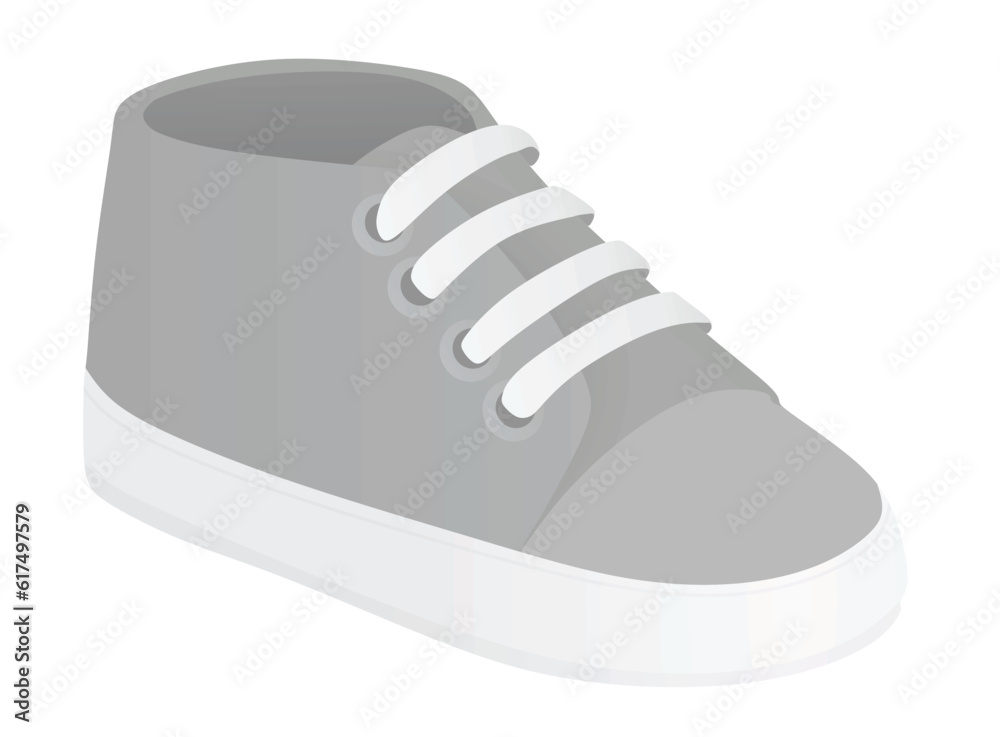 Grey  kids shoe. vector illustration