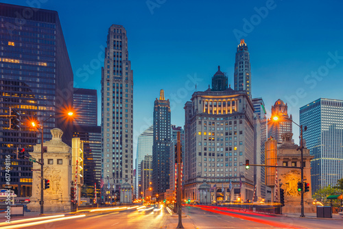 Cityscape image of Chicago downtown with Michigan Avenue. © Designpics