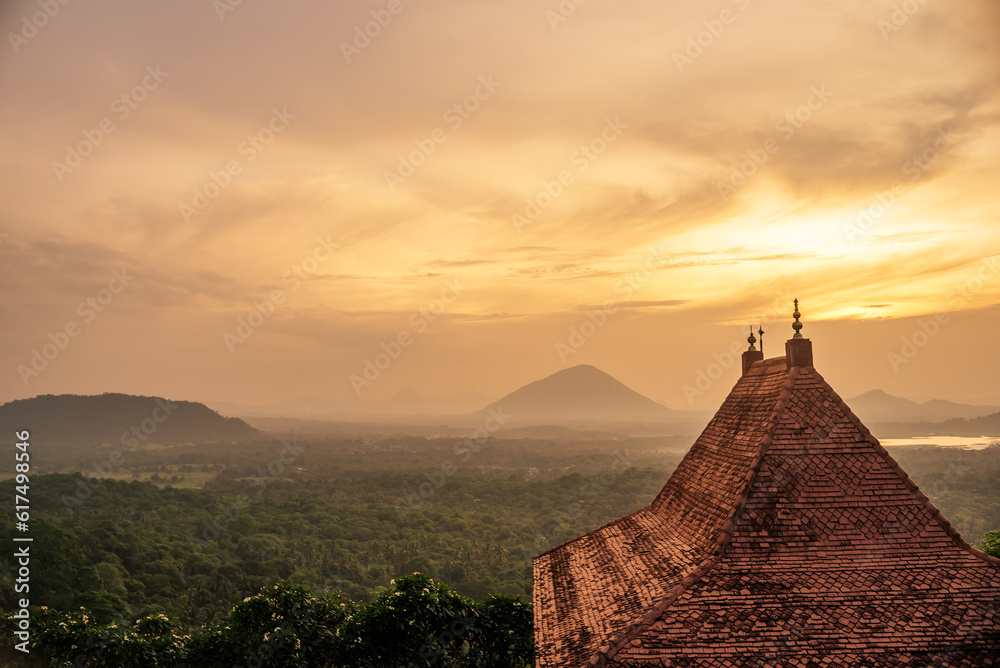 Sri Lanka: Danbulla cave temple and national park in the sunset