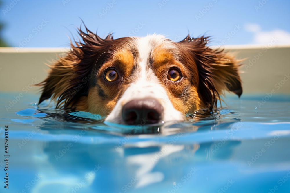 Dog in the water, dog, dog in the pool, swimming dog Dog in the water, dog, dog in the pool, swimming dog