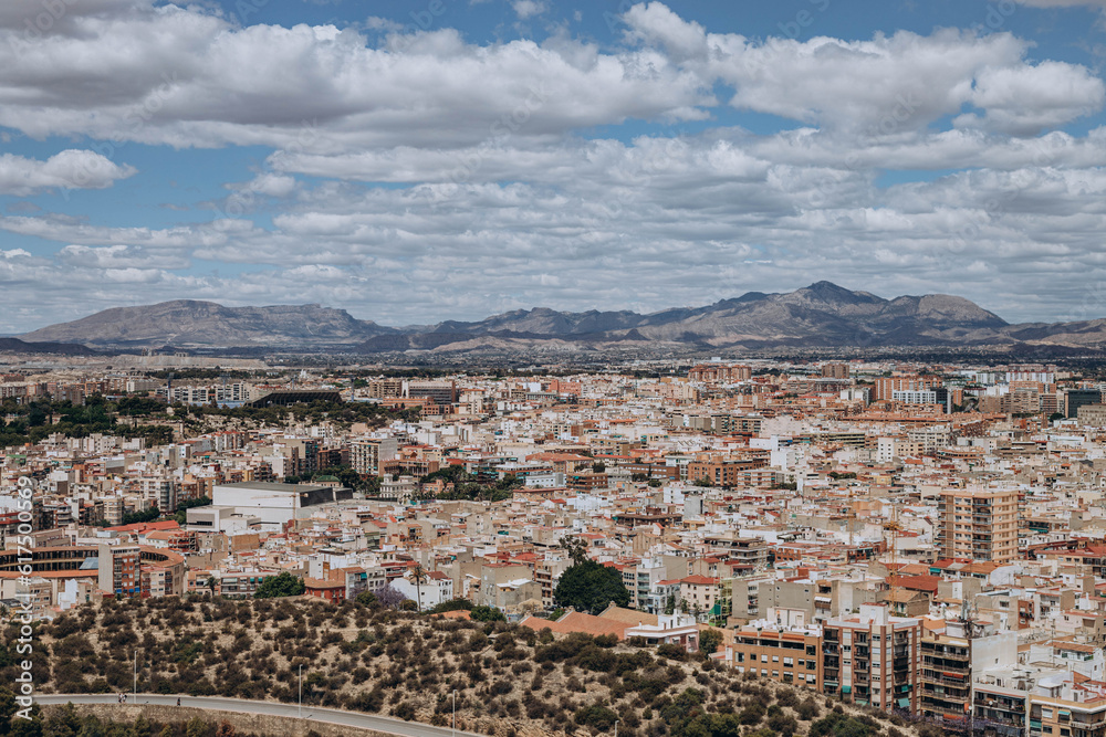 View from Santa Barbara Castle on Alicante old city. Summer vacation in Spain. Enjoy breathtaking panoramic via on Castle Santa Barbara - famous landmark. Alicante, Costa Blanca, Spain. View from Santa Barbara Castle on Alicante old city. Summer vacation in Spain. Enjoy breathtaking panoramic via on Castle Santa Barbara - famous landmark. Alicante, Costa Blanca, Spain.
