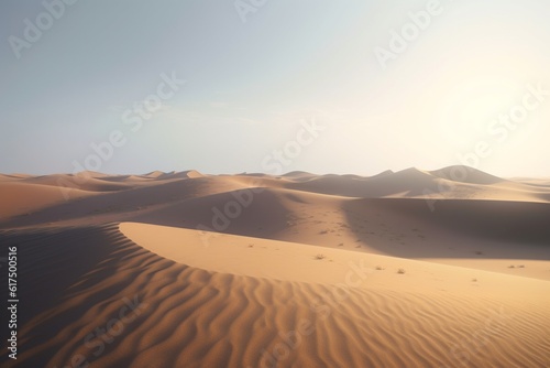 A minimalist landscape with a scenic desert or dunes  Generative AI