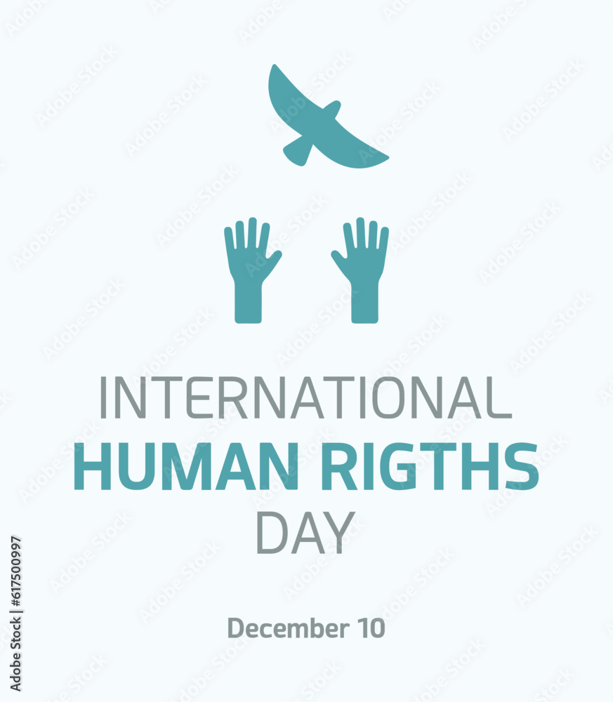 Fototapeta premium Human rights, peace, justice, equality, respect. Law, advocacy, judge. Society, evolution, humanity. December International Day. Vector, design. icon, symbol