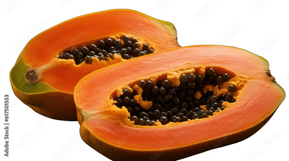 Papaya isolated on white background png cutout Papaya isolated on white background png cutout